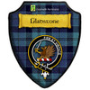 Gladstone Blue Weathered Tartan Crest Wooden Wall Plaque Shield