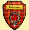 Halkerston Red Modern Tartan Crest Wooden Wall Plaque Shield