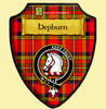 Hepburn Modern Tartan Crest Wooden Wall Plaque Shield