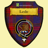 Leslie Modern Tartan Crest Wooden Wall Plaque Shield