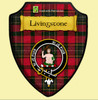 Livingstone Modern Tartan Crest Wooden Wall Plaque Shield