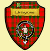 Livingstone Modern Tartan Crest Wooden Wall Plaque Shield