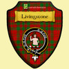 Livingstone Modern Tartan Crest Wooden Wall Plaque Shield