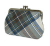 Stewart Dress Blue Tartan Fabric Framed Medium Ladies Double Purse