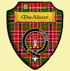 MacAlister Modern Tartan Crest Wooden Wall Plaque Shield