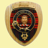 Menzies Clan Crest Tartan 7 x 8 Woodcarver Wooden Wall Plaque 