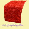 Scarlet Red Grandiose Rosette Wedding Table Runners Decorations x 5 For Hire
