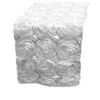 White Grandiose Rosette Wedding Table Runners Decorations x 5 For Hire