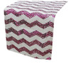 Fuchsia Pink White Chevron Sequin Wedding Table Runners Decorations x 5 For Hire Fuchsia Pink White Chevron Sequin Wedding Table Runners Decorations x 5 For Hire