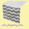 Silver White Chevron Sequin Wedding Table Runners Decorations x 10 For Hire Silver White Chevron Sequin Wedding Table Runners Decorations x 10 For Hire