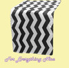 Black White Chevron Satin Wedding Table Runners Decorations x 10 For Hire Black White Chevron Satin Wedding Table Runners Decorations x 10 For Hire