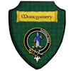 Montgomery Blue Green Modern Tartan Crest Wooden Wall Plaque Shield