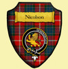 Nicolson Lewis Modern Tartan Crest Wooden Wall Plaque Shield Nicolson Lewis Modern Tartan Crest Wooden Wall Plaque Shield