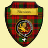 Nicolson Modern Tartan Crest Wooden Wall Plaque Shield