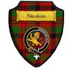 Nicolson Modern Tartan Crest Wooden Wall Plaque Shield