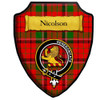 Nicolson Modern Tartan Crest Wooden Wall Plaque Shield