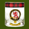 Scotland Clansman Crest Tartan Tumbler Whisky Glass Set of 4