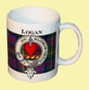Logan Tartan Clan Crest Ceramic Mugs Logan Clan Badge Mugs Set of 2