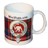 MacFarlane Tartan Clan Crest Ceramic Mugs MacFarlane Clan Badge Mugs Set of 2