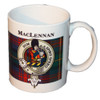 MacLennan Tartan Clan Crest Ceramic Mugs MacLennan Clan Badge Mugs Set of 4