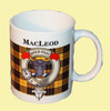 MacLeod Lewis Tartan Clan Crest Ceramic Mugs MacLeod Lewis Clan Badge Mugs Set of 4