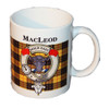 MacLeod Lewis Tartan Clan Crest Ceramic Mugs MacLeod Lewis Clan Badge Mugs Set of 4