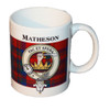 Matheson Tartan Clan Crest Ceramic Mugs Matheson Clan Badge Mugs Set of 4