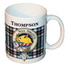 Thompson Tartan Clan Crest Ceramic Mugs Thompson Clan Badge Mugs Set of 4