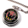 MacKain Clan Crest Round Shaped Chrome Plated Pocket Watch