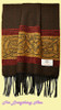 Celtic Dogs Peat Chenille Wool Fringed Jacquard Scarf