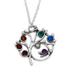 Chakra Tree Seven Semi Precious Stones Stylish Pewter Pendant