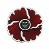 Poppy Red Enamel Flower Stylish Pewter Brooch