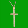 White Diamond Inlaid Cross 14K Rose Gold Pendant White Diamond Inlaid Cross 14K Rose Gold Pendant