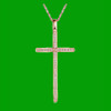 White Diamond Inlaid Cross 14K Rose Gold Pendant White Diamond Inlaid Cross 14K Rose Gold Pendant