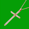 White Diamond Inlaid Cross 14K Rose Gold Pendant White Diamond Inlaid Cross 14K Rose Gold Pendant