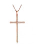 White Diamond Inlaid Cross 14K Rose Gold Pendant White Diamond Inlaid Cross 14K Rose Gold Pendant