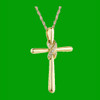 White Diamond Knotted Cross 14K Yellow Gold Pendant
