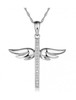 White Diamond Angel Wings Cross 14K White Gold Pendant White Diamond Angel Wings Cross 14K White Gold Pendant