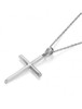 Cross Simple Highly Polished 14K White Gold Pendant
