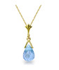 Blue Topaz Briolette Small Drop 14K Yellow Gold Pendant