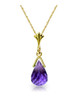 Purple Amethyst Briolette Small Drop 14K Yellow Gold Pendant