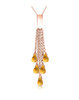Citrine Briolette Cascade Long Drop 14K Rose Gold Pendant