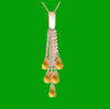 Citrine Briolette Cascade Long Drop 14K Rose Gold Pendant