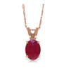 Red Ruby Oval Cut Firestone Small Ladies 14K Rose Gold Pendant