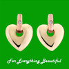 Cariad Heart Diamond Welsh Rose Gold Detail 9K Yellow Gold Earrings