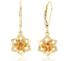 Daffodil Yellow Sapphire Citrine Welsh Rose Gold Detail 9K Yellow Gold Earrings