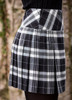 Black And White Check Welsh Tartan Polycotton Stacey Skirt Ladies Kilt Black And White Check Welsh Tartan Polycotton Stacey Skirt Ladies Kilt