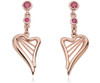 Heartstrings Ruby Drop Welsh Gold 9K Rose Gold Earrings