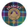 Pringle Clan Crest Tartan Cork Round Clan Badge Coasters Set of 2