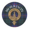 Morrison Clan Crest Tartan Cork Round Clan Badge Coasters Set of 2